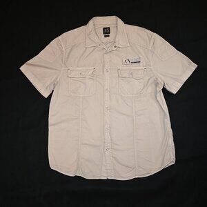 Men’s Armani Exchange 100% Cotton XL Short Sleeve Snap Down Shirt